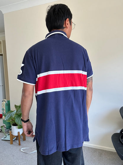 Y2K Polo Ralph Lauren navy and red polo shirt XL