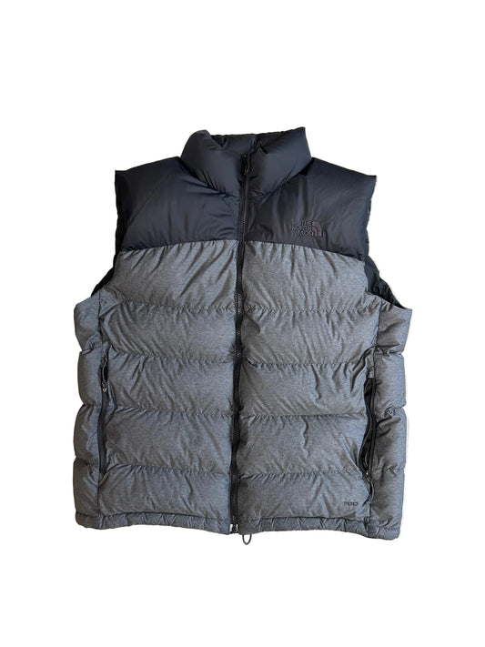 vintage The North Face Nuptse 2 puffer vest in a grey heather and black colorway 700 Series Packable Large