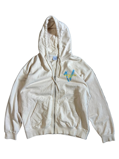 cream-colored zip-up hoodie  "Acmé de la Vie" (ADLV)