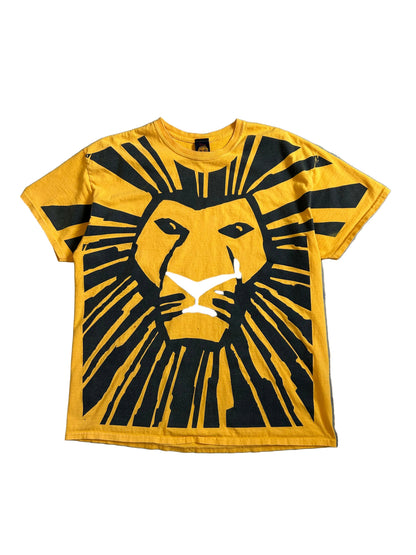 vintage Disney The Lion King Broadway musical all-over print T-shirt XL Yellow