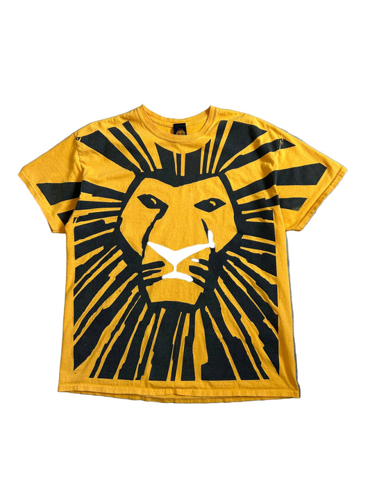 vintage Disney The Lion King Broadway musical all-over print T-shirt XL Yellow