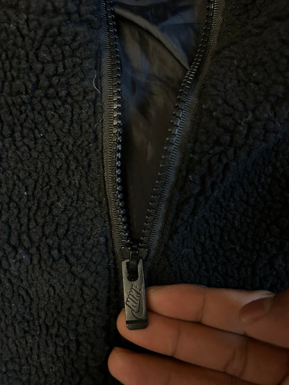 Nike Big Swoosh Sherpa Fleece Jacket Black