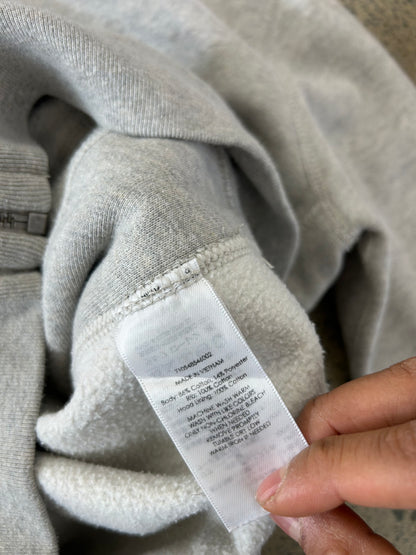 Grey Polo Ralph Lauren full-zip hoodie with an embroidered black signature pony logo on the chest Medium