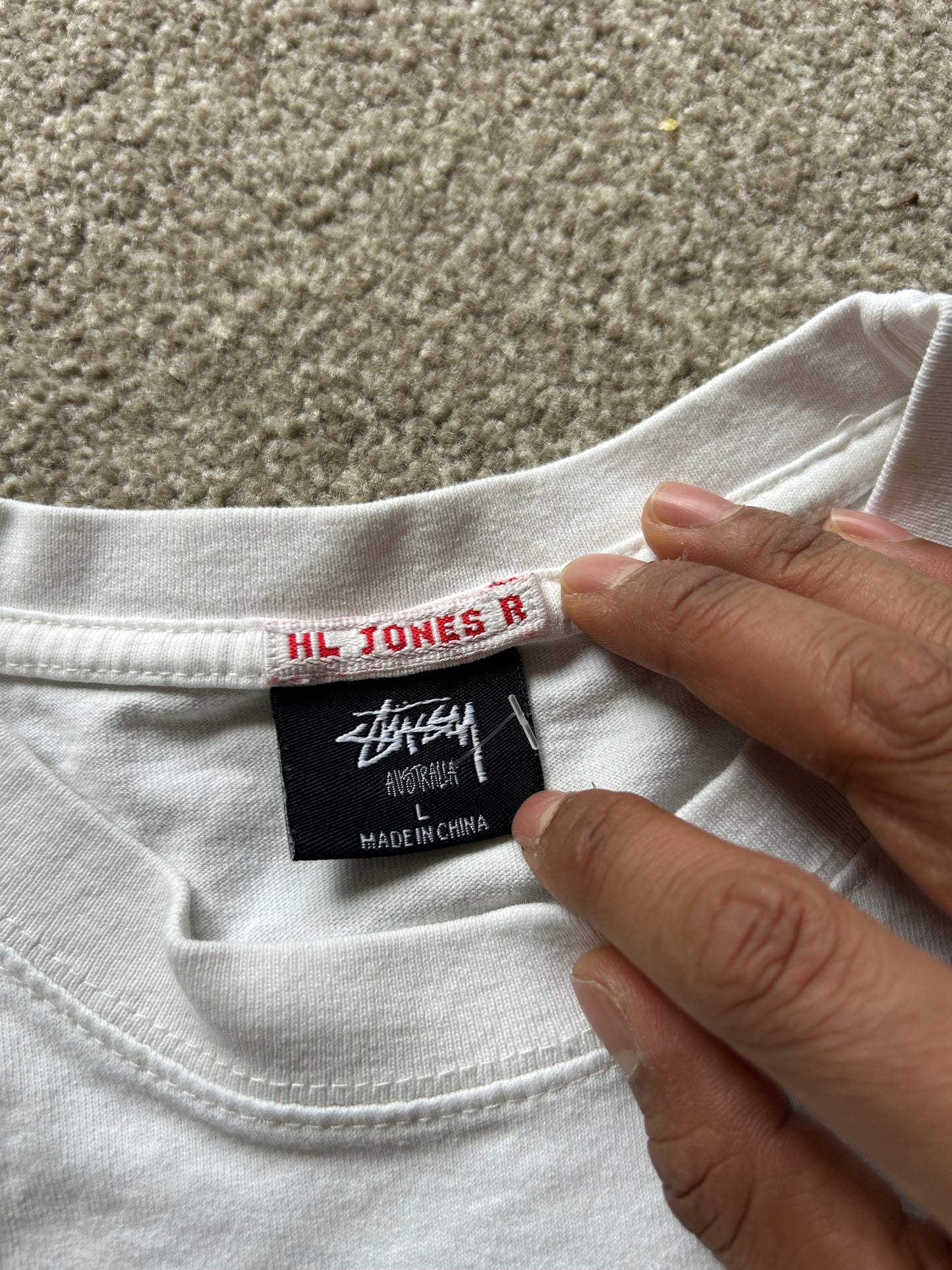 Stussy Australia Big and Meaty White Longsleeve Tee Large