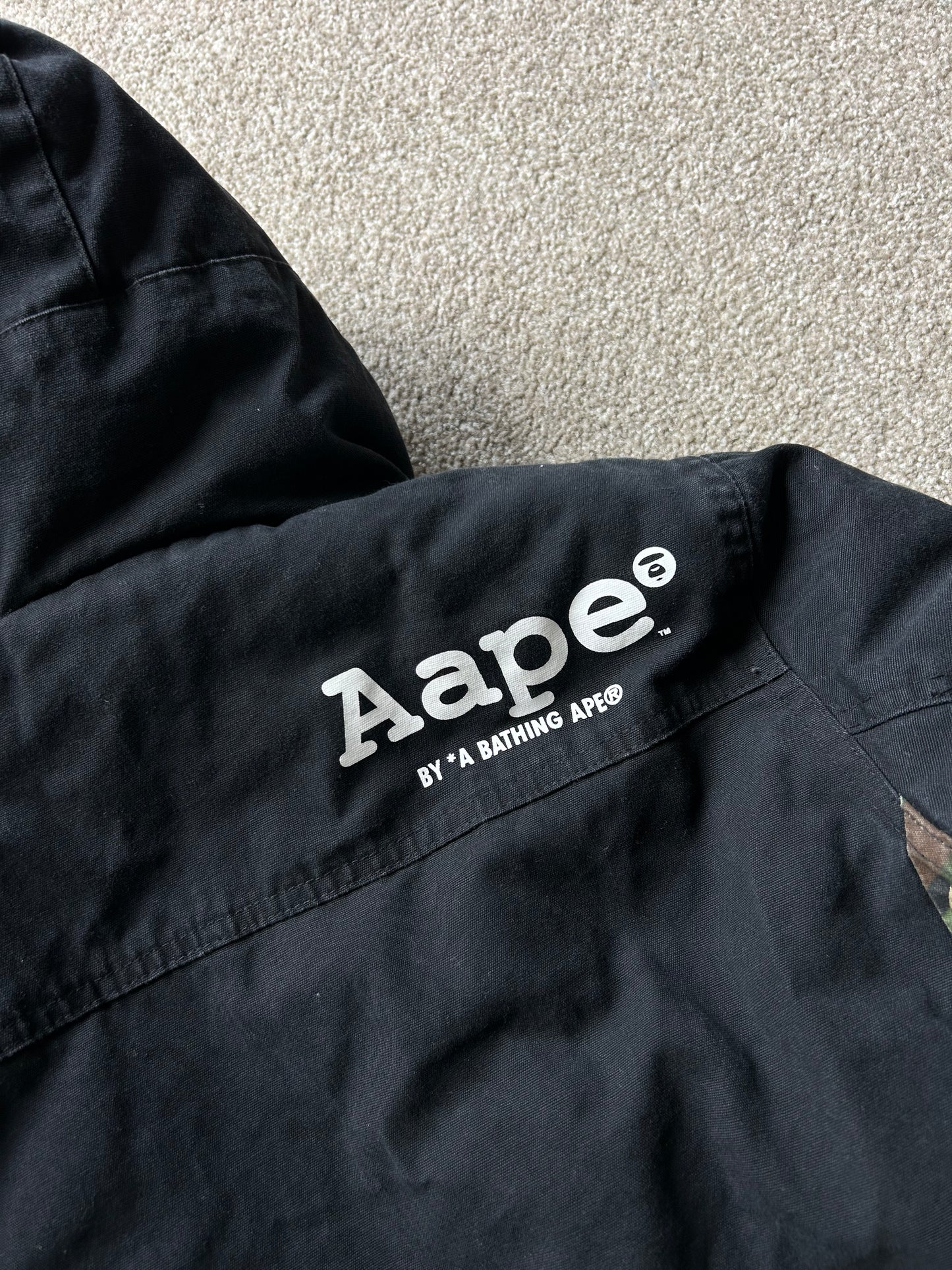 AAPE Hoodie Puffer Small Black Camo (OFF)