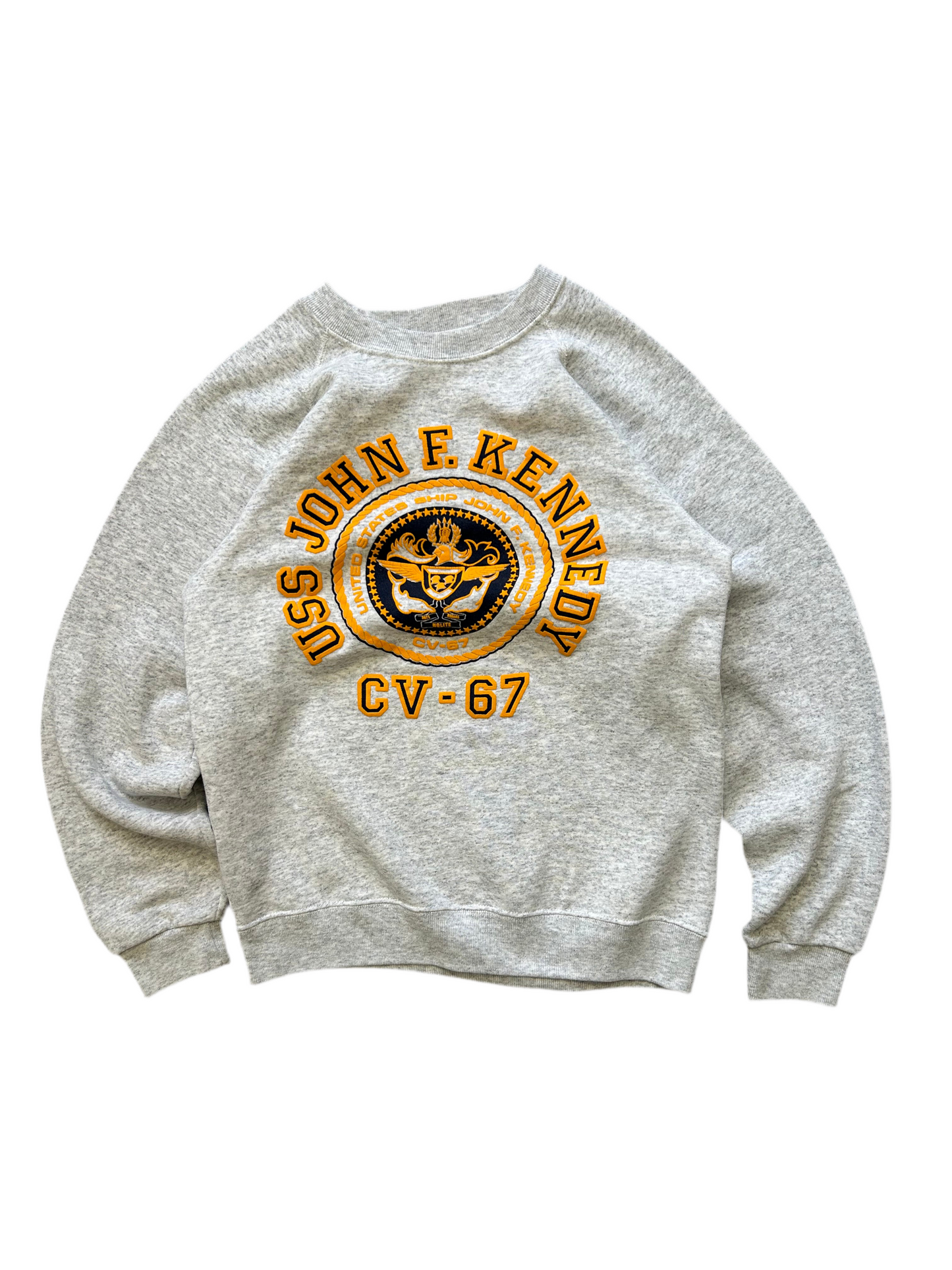 Vintage Uss John F Kennedy Sweatshirt Size Medium Grey