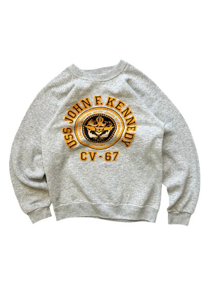 Vintage Uss John F Kennedy Sweatshirt Size Medium Grey