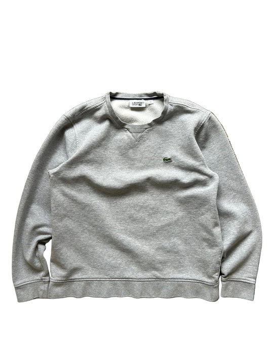 Lacoste crew neck sweatshirt in grey organic brushed cotton Medium