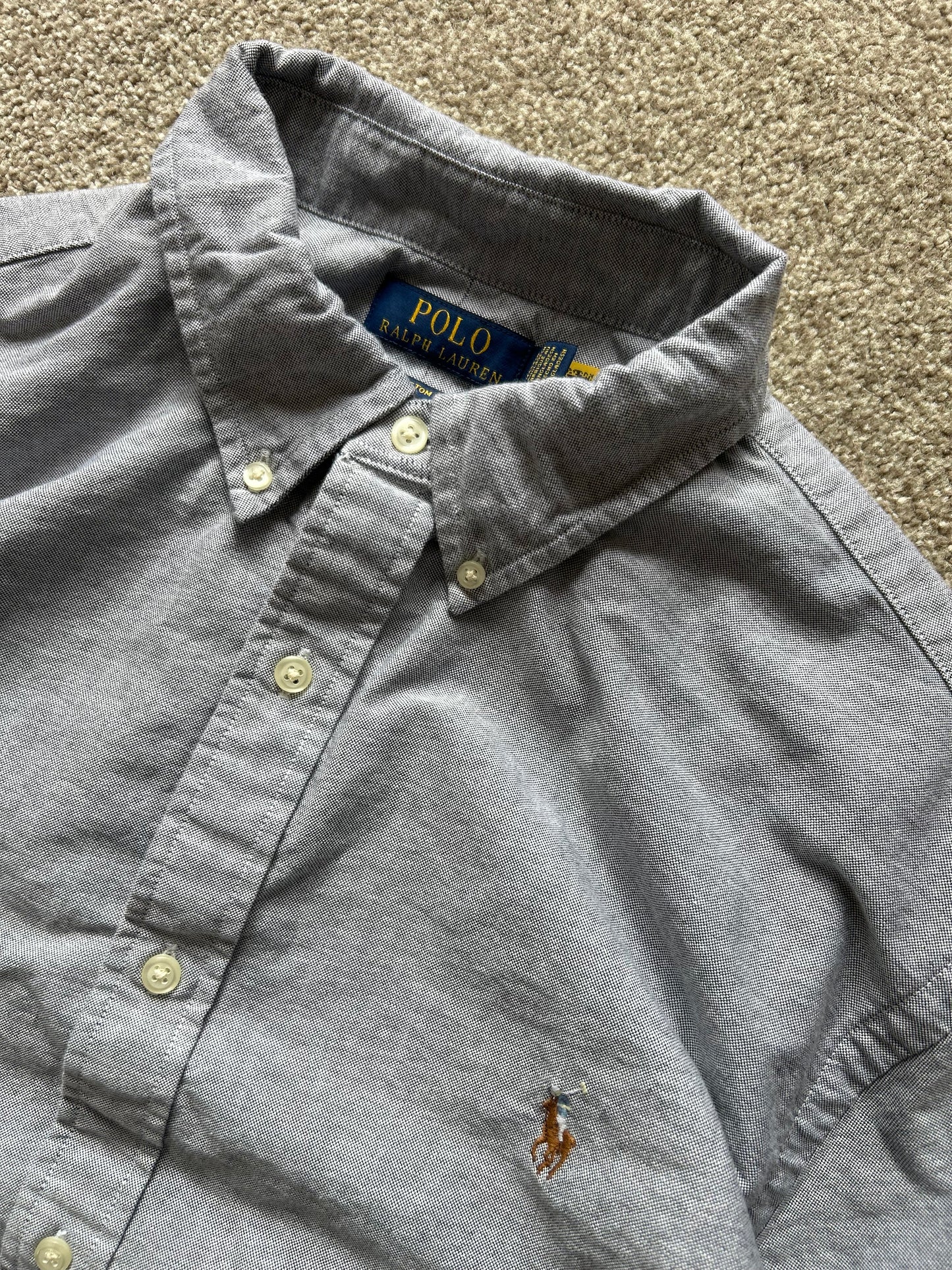 RL Polo Custom Fit LongSleeve Grey XL