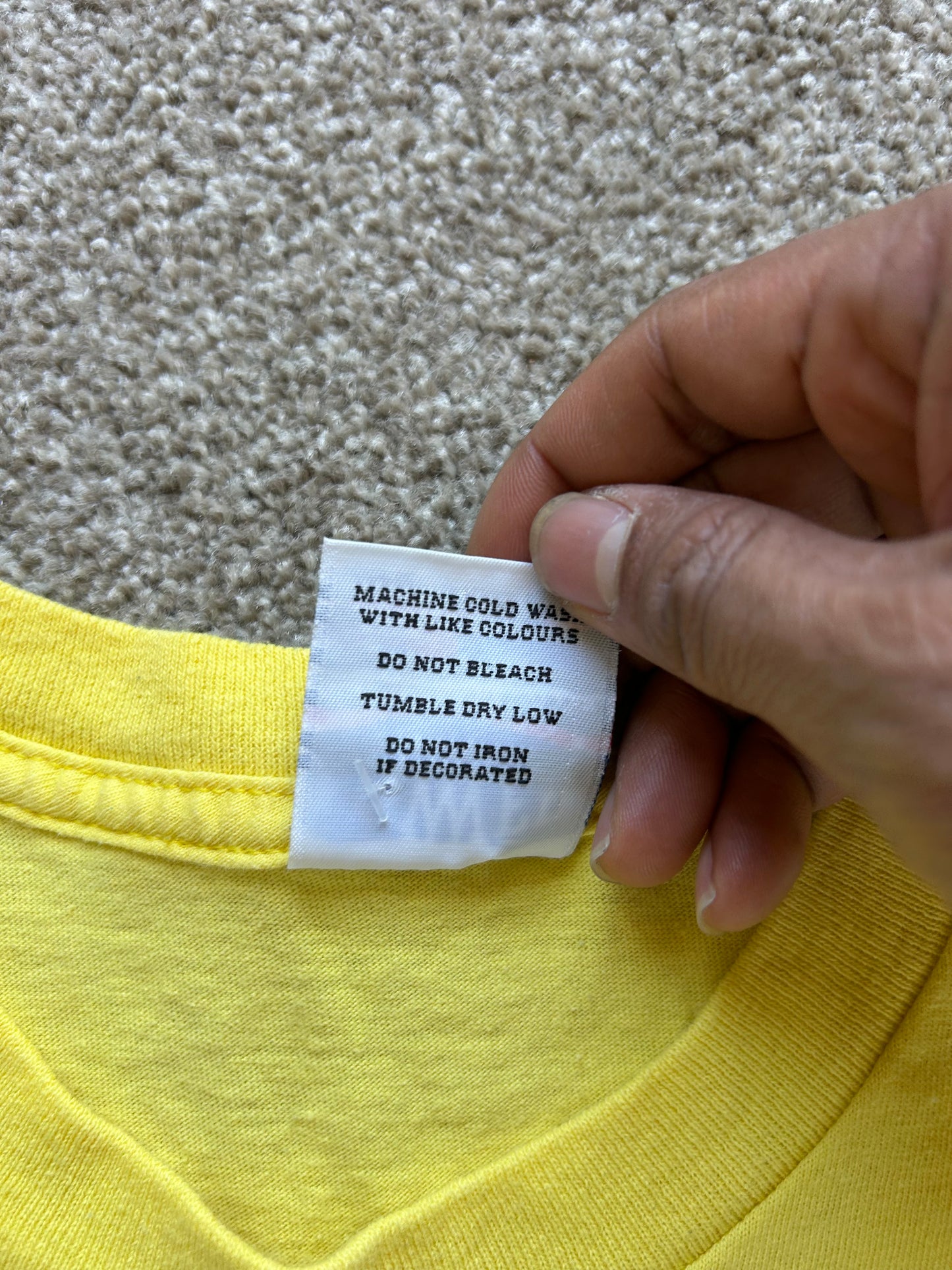 yellow cotton t-shirt with the "Lower" brand logo Vintage Made in USA