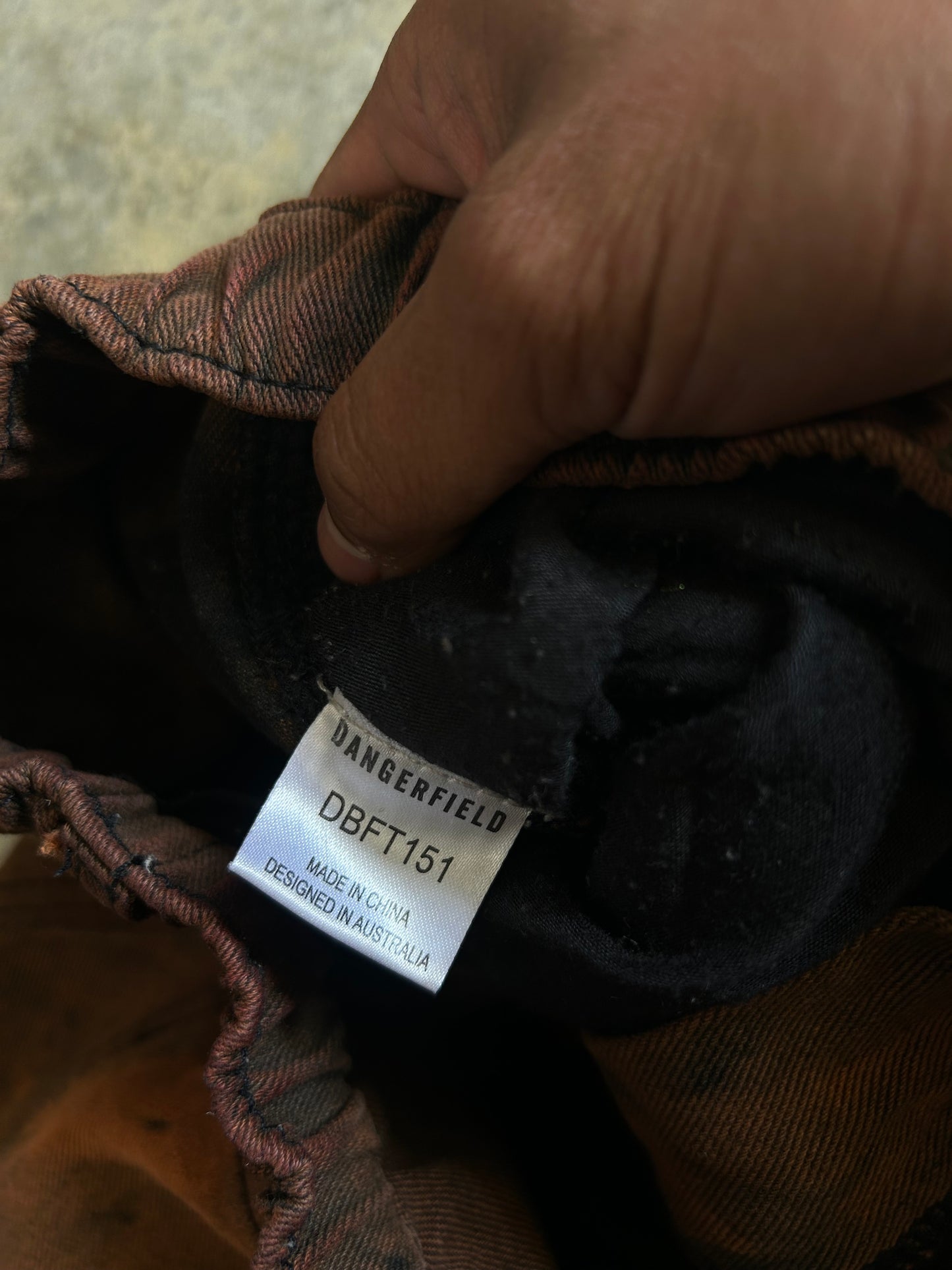 Dangerfield Bleach Dyed Pants size 30 Black