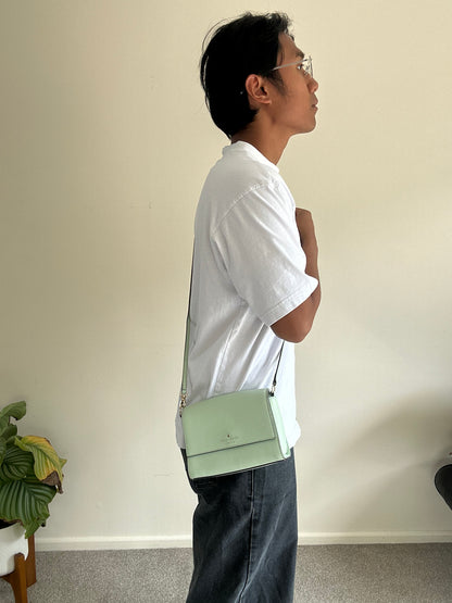 Kate Spade New York Cedar Street Magnolia crossbody bag in mint green leather