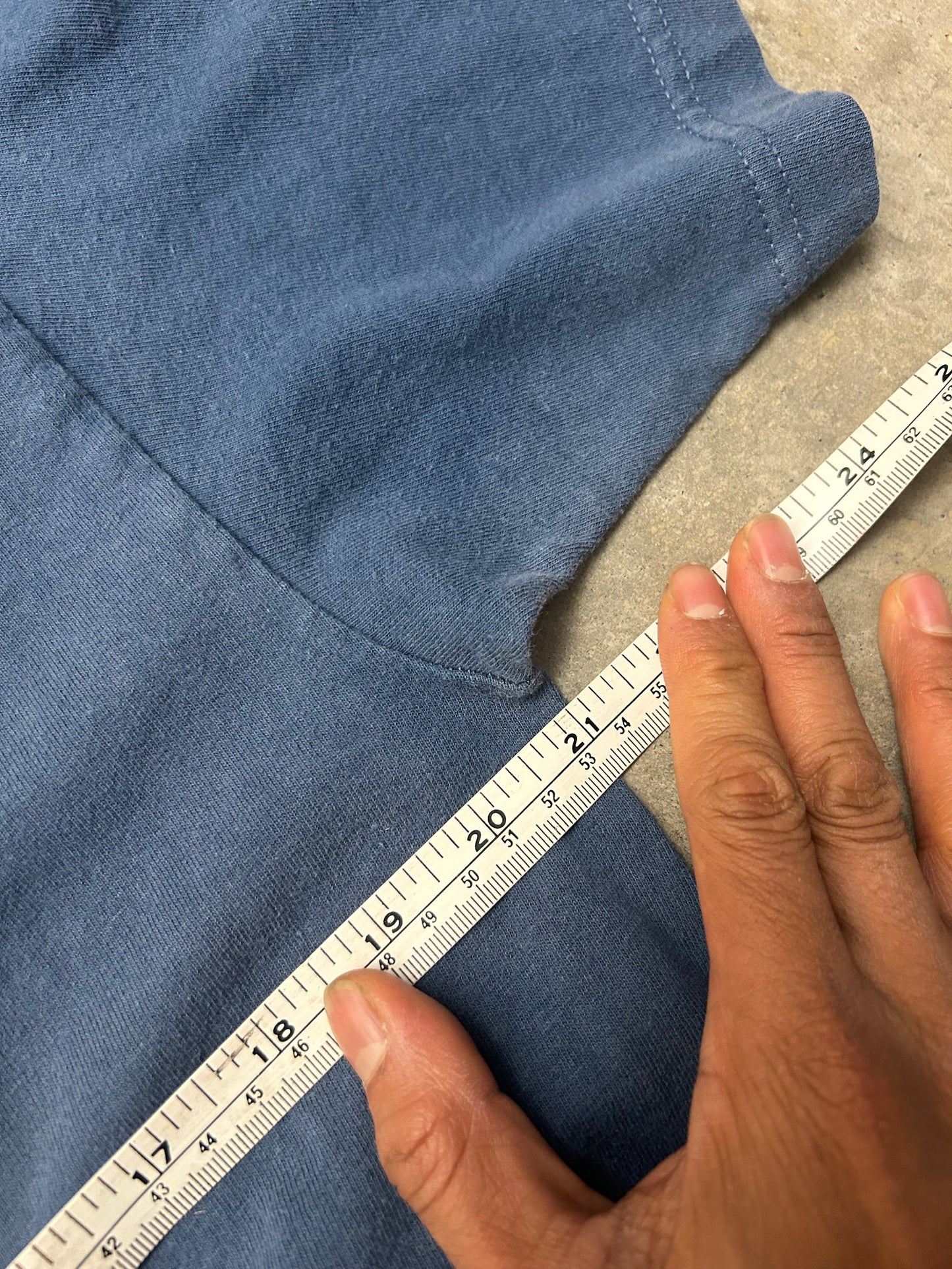 Vintage blue Swanndri t-shirt features a "Head Office" graphic print on the back Large