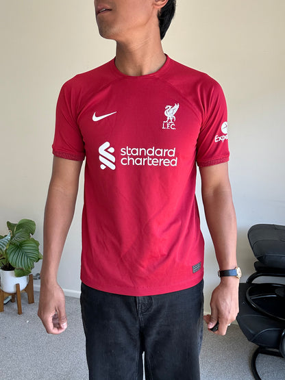 Liverpool FC home shirt Mohamed Salah, number 11. 
2023-2024 season kit Red Small