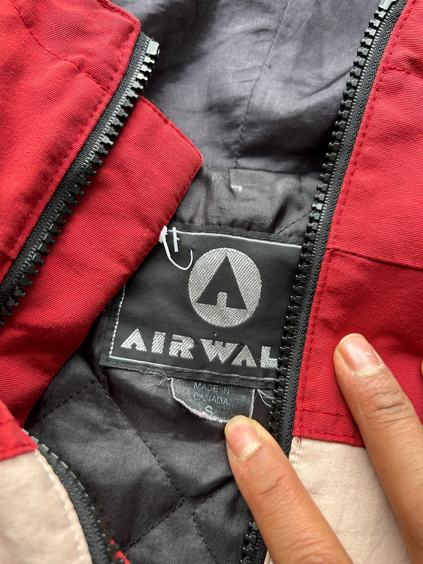 Vintage Airwalk Windbreaker Jacket Red Zip Up Medium