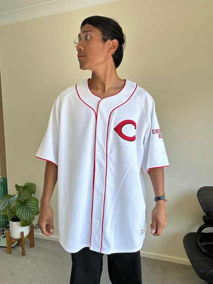 Cincinnati Reds baseball jersey, similar to the True Fan officially licensed MLB top XL White