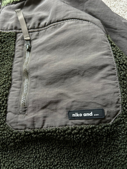 Niko And.. Fleece Jacket Olive Patchwork Medium