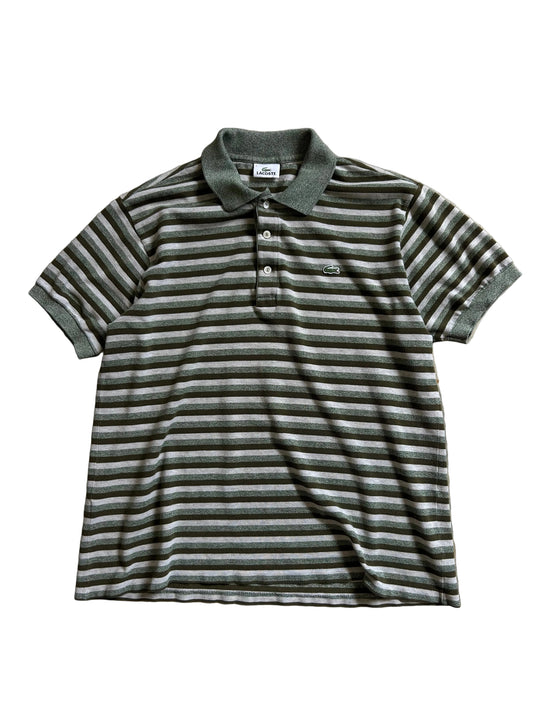 Lacoste men's striped polo shirt Green Large