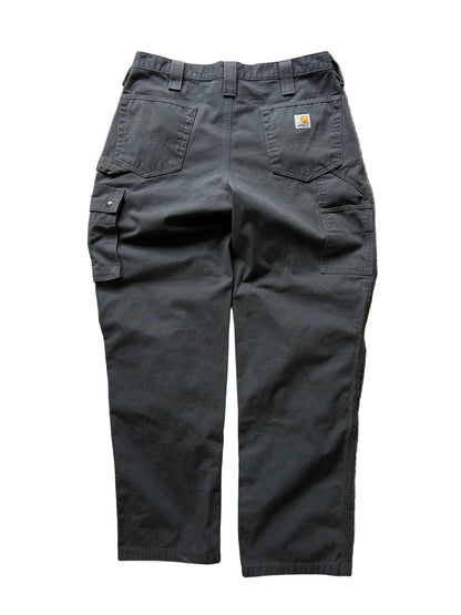 Carhartt Men's Multi Pocket Washed Duck Pants, designed for heavy-duty work with multiple storage pockets and reinforced knees.  Grey 36 waist
