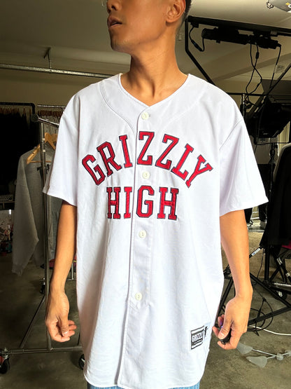 Grizzly Griptape "Grizzly High" baseball jersey White Large