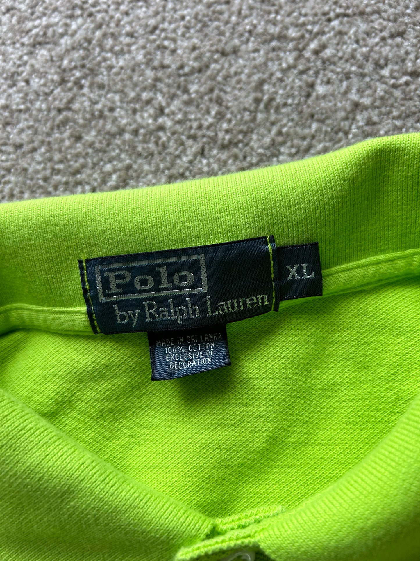 Polo Ralph Lauren logo short-sleeve polo shirt in lime green cotton XL