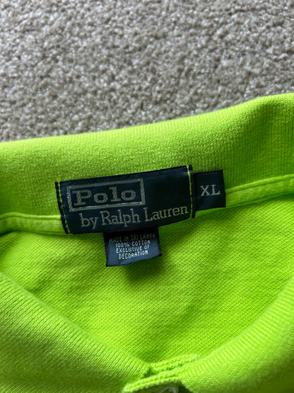 Polo Ralph Lauren logo short-sleeve polo shirt in lime green cotton XL