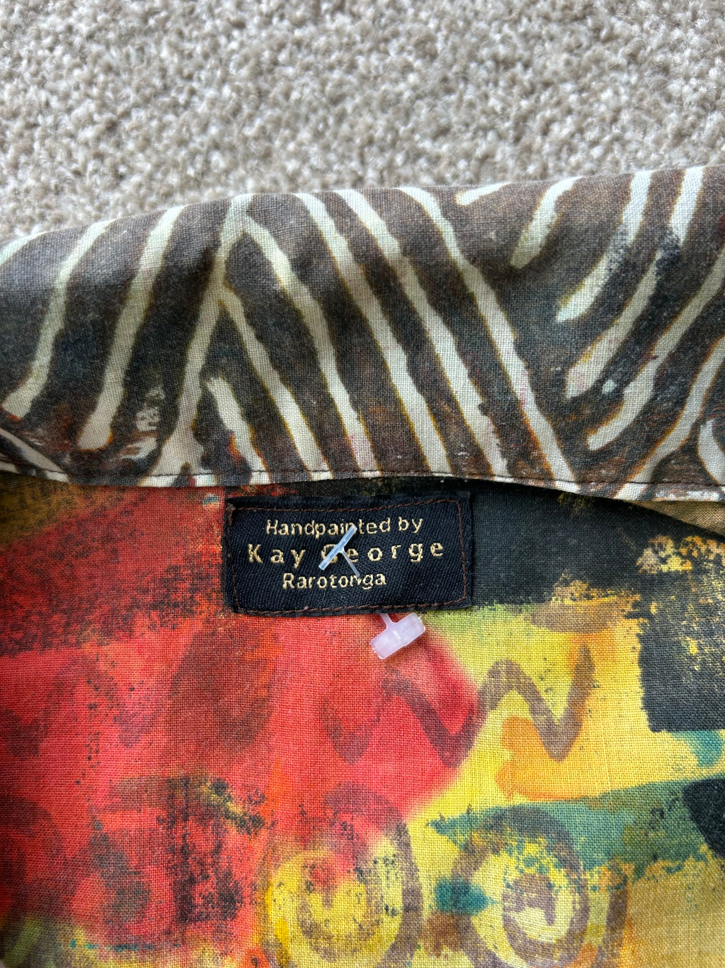 Kay George Button Down Polo Hand Painted Large