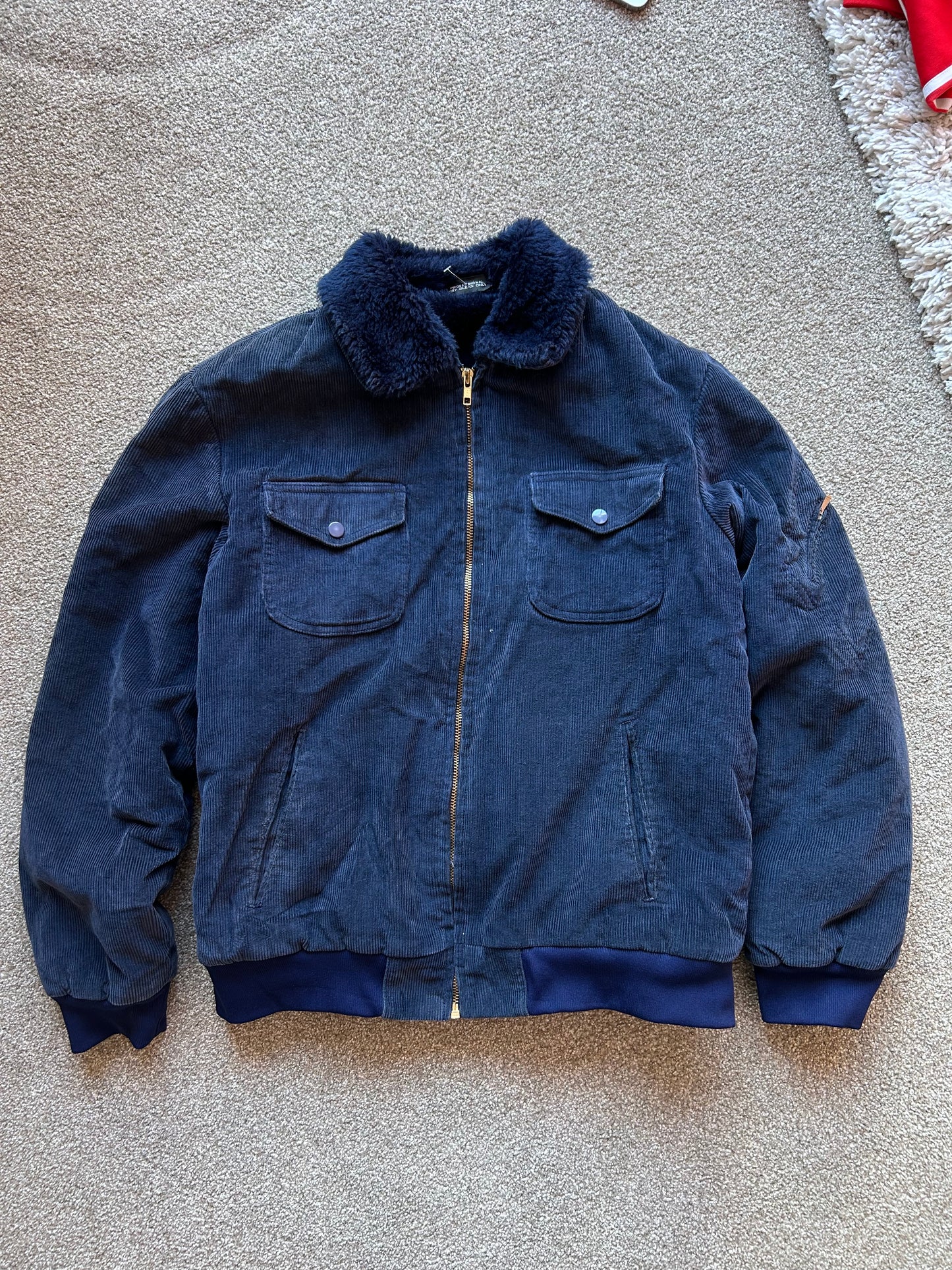 Yanks Navy Blue Jacket Corduroy Large Made in USA
