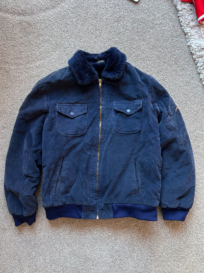 Yanks Navy Blue Jacket Corduroy Large Made in USA