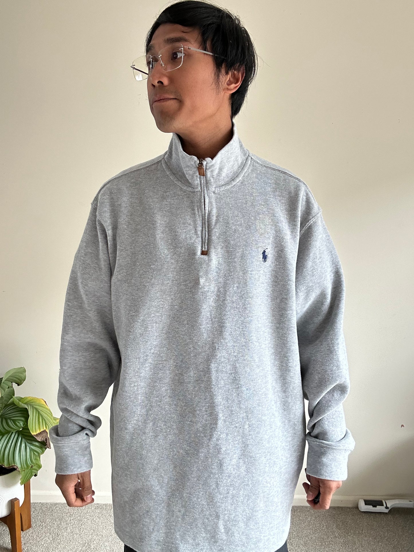 Ralph Lauren RL Quarter Zip Grey size 2XL