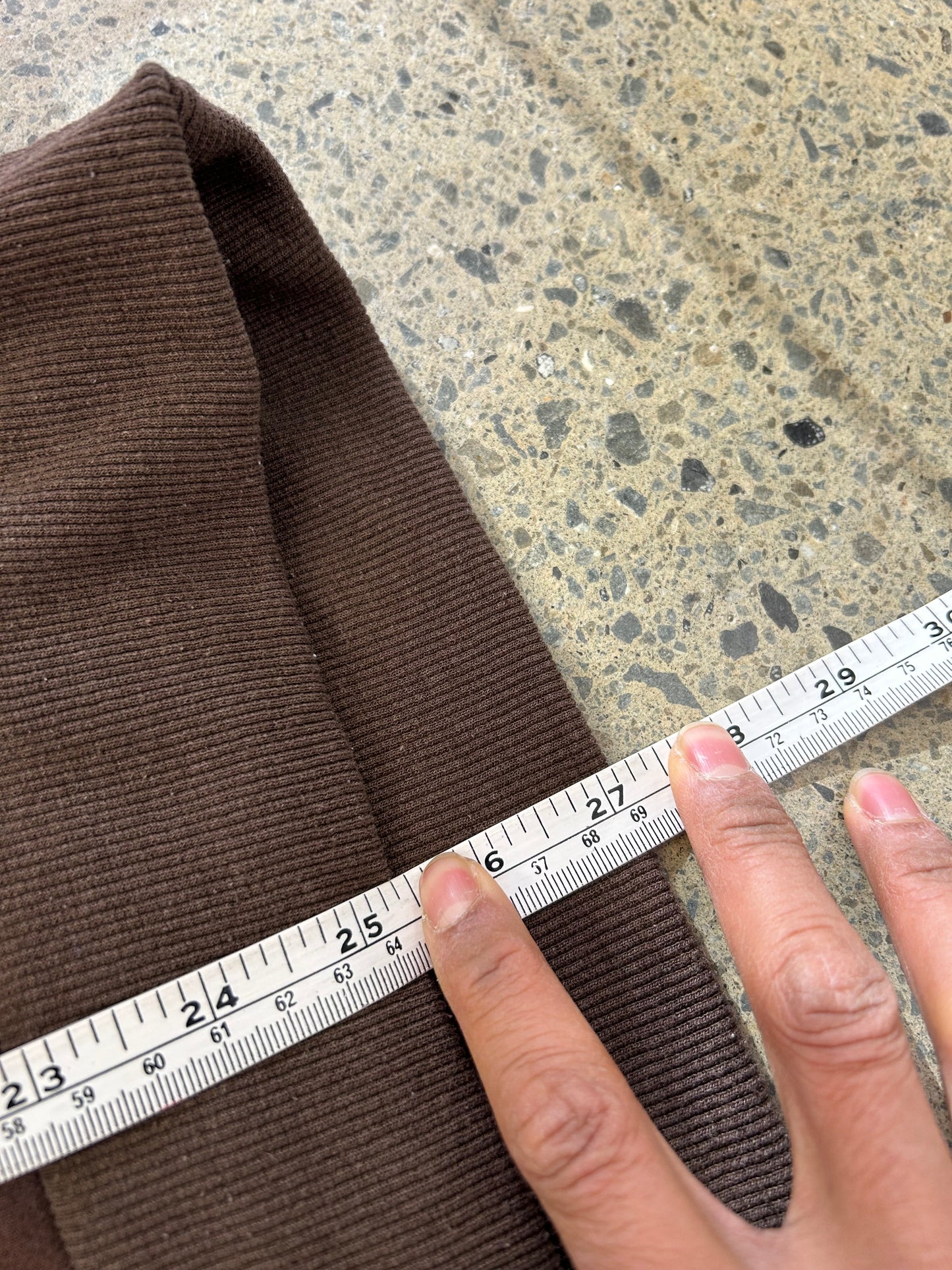 brown Barney Cools hoodie features a small white embroidered logo on the chest and a relaxed, boxy fit. Large