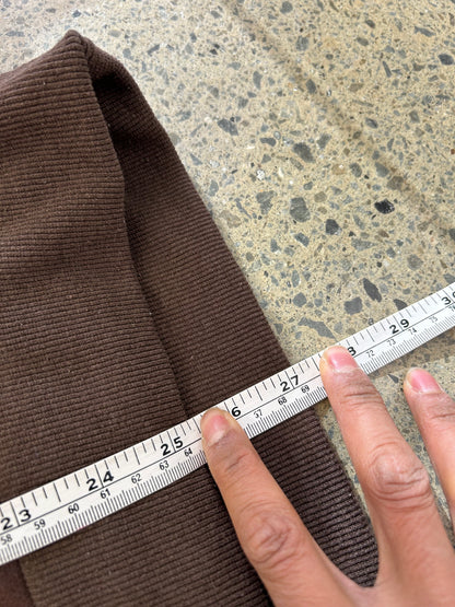 brown Barney Cools hoodie features a small white embroidered logo on the chest and a relaxed, boxy fit. Large