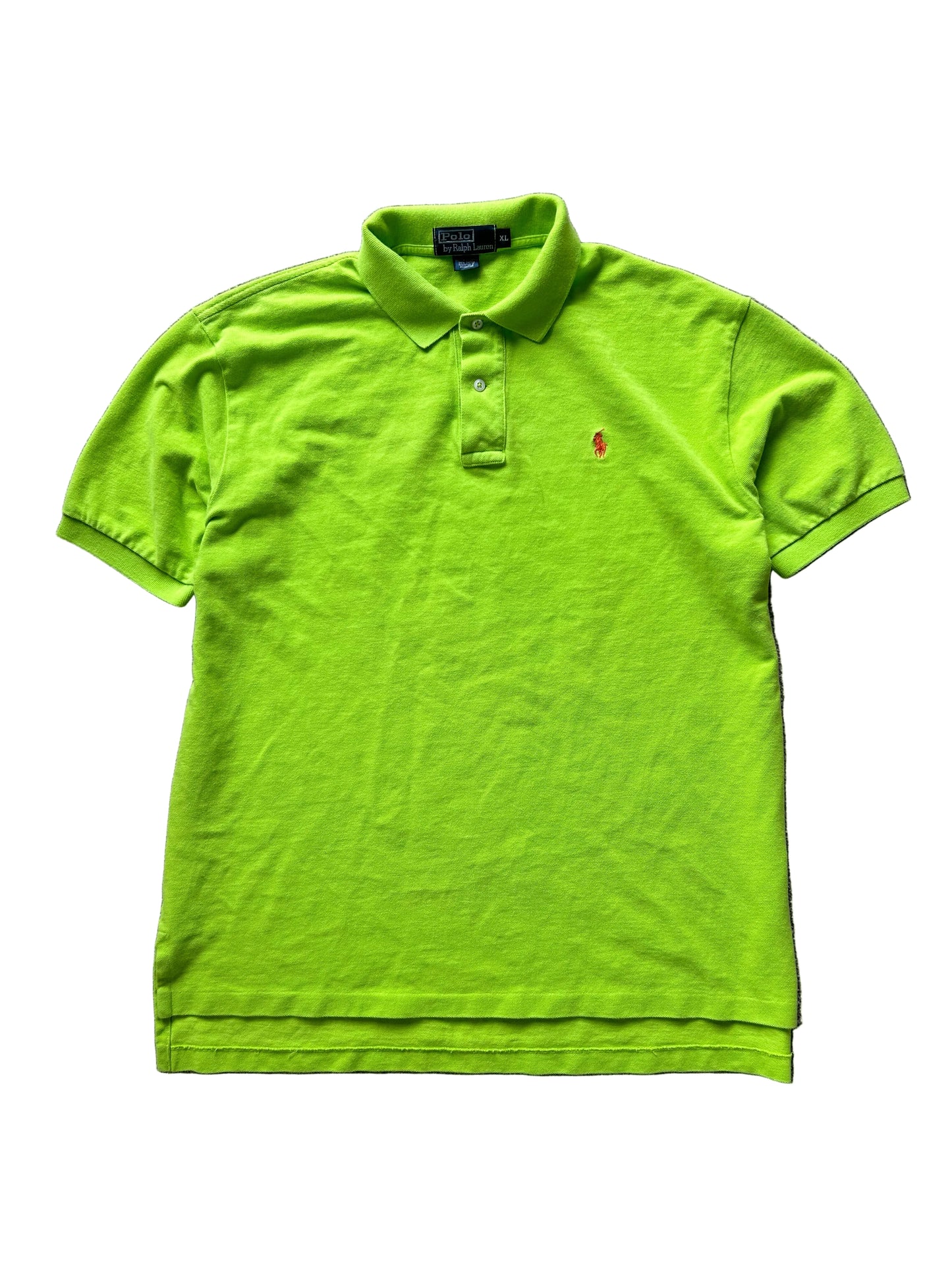 Polo Ralph Lauren logo short-sleeve polo shirt in lime green cotton XL