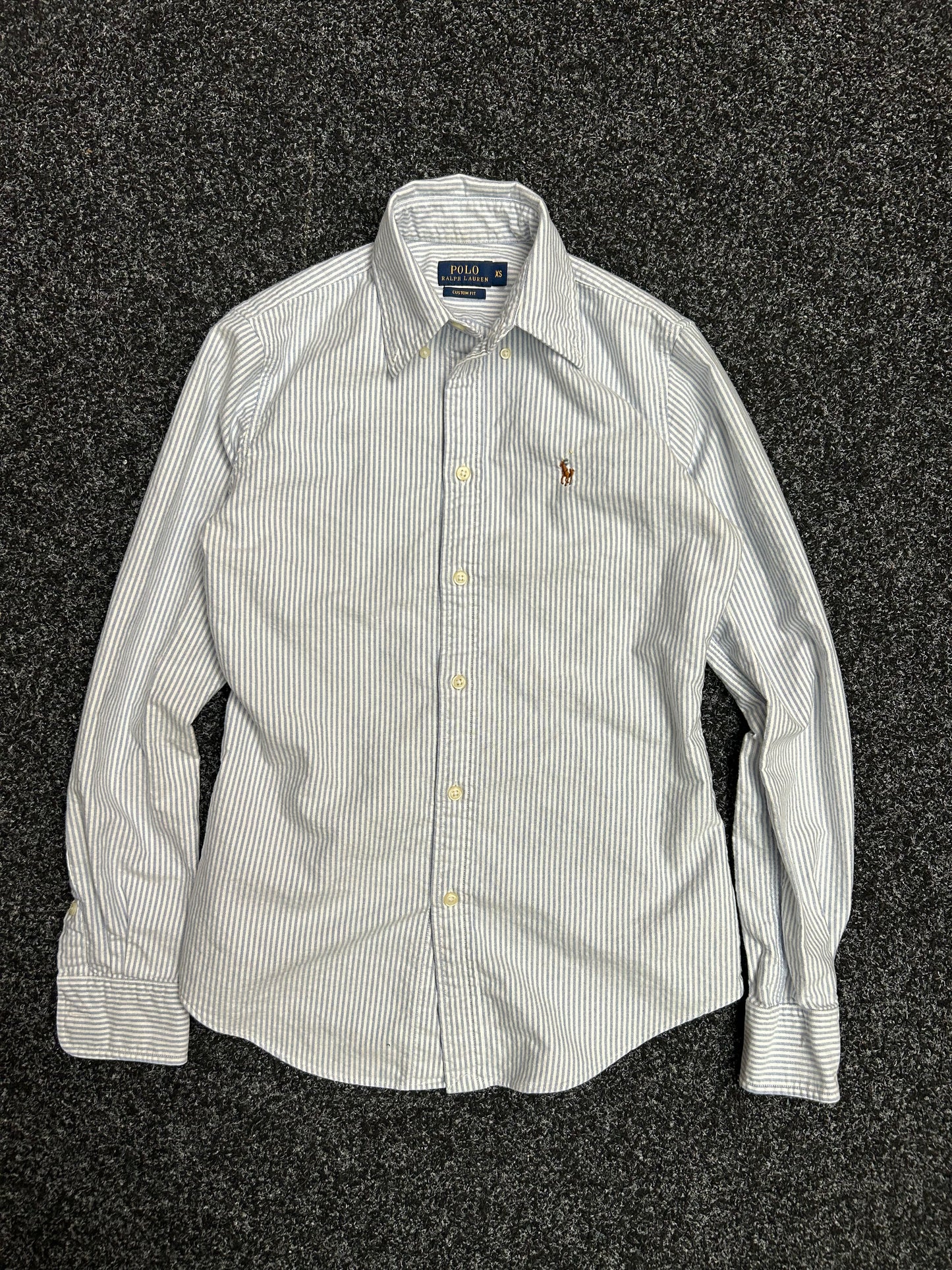 Polo RL Striped Polo Women's Light Blue XS