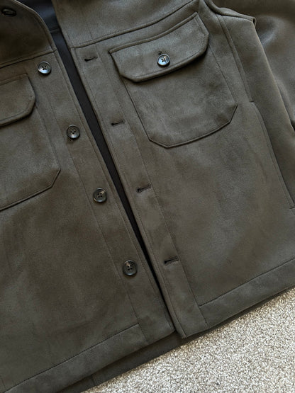Zara Suede Faux Jacket Small Olive