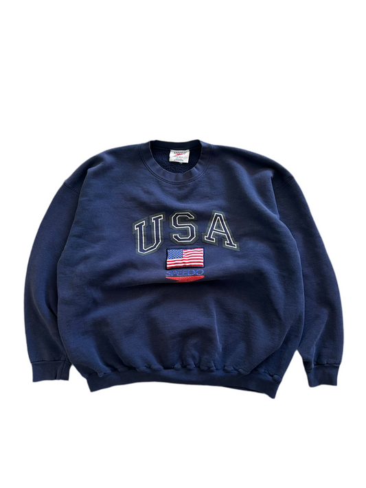 Vintage Speedo USA Sweater Navy Blue 2XL Made in USA