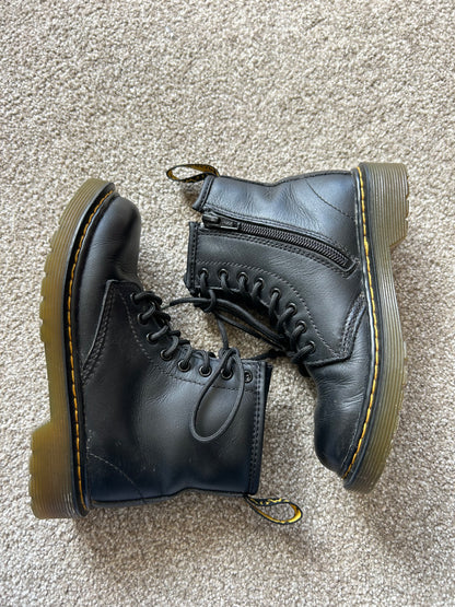 DR Martens Leather Boots Kids EU 29 Black 4-5yrs old.