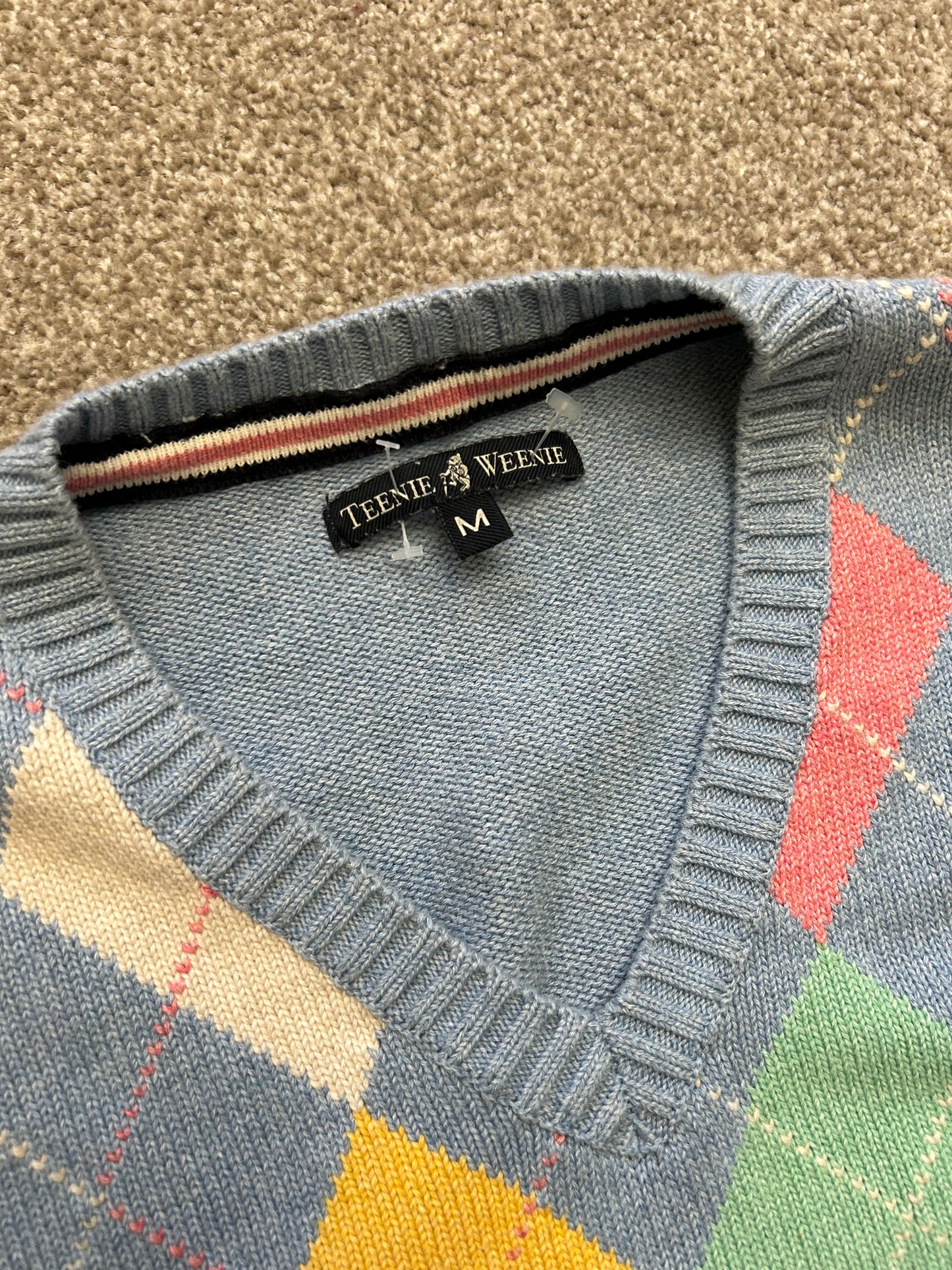 Teenie Weenie Knitted Sky Blue Medium V Neck
