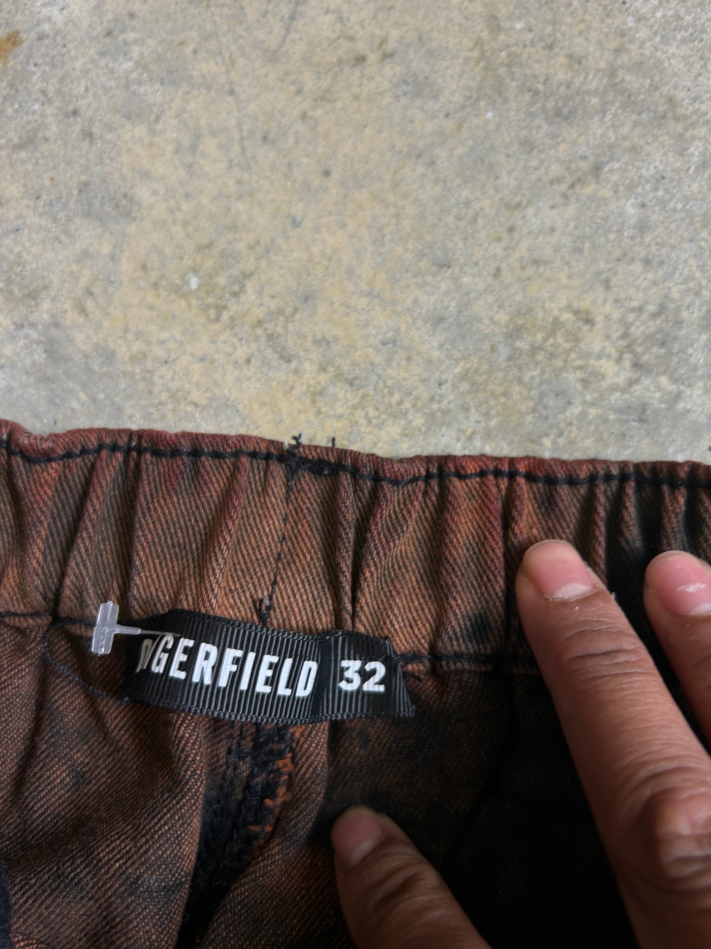 Dangerfield Bleach Dyed Pants size 30 Black