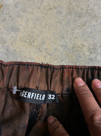Dangerfield Bleach Dyed Pants size 30 Black