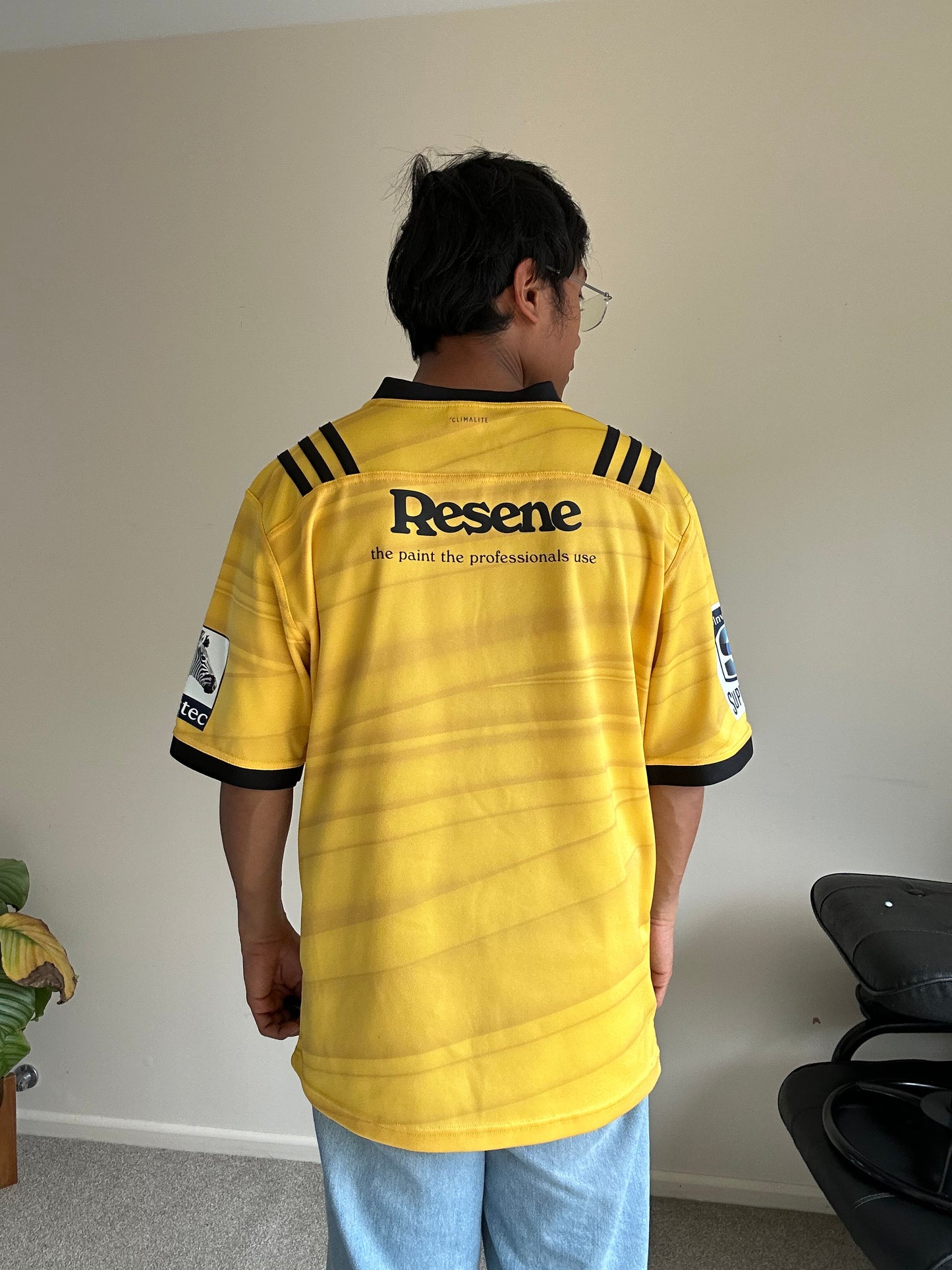Adidas Hurricanes 2017 men's rugby home jersey Yellow XL