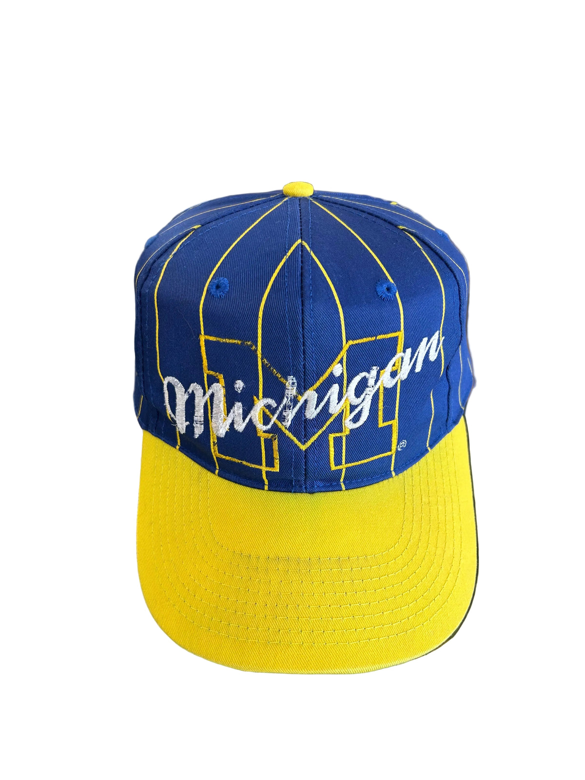 Vintage University of Michigan Wolverines Pinstripe Script Snapback Hat