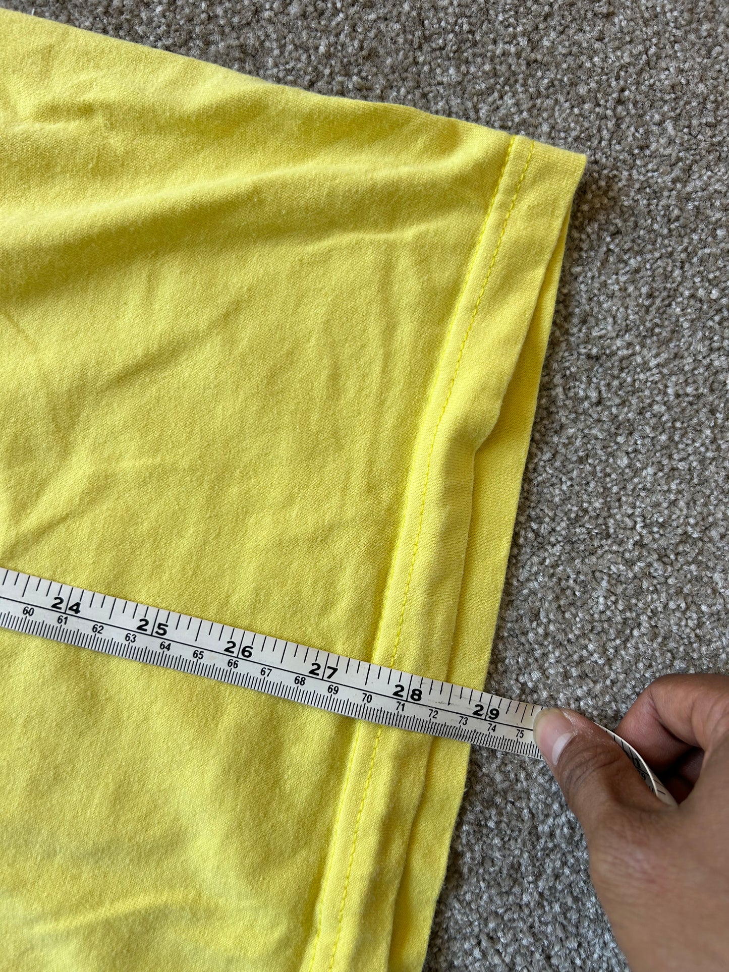 yellow cotton t-shirt with the "Lower" brand logo Vintage Made in USA