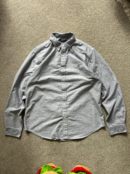 RL Polo Custom Fit LongSleeve Grey XL