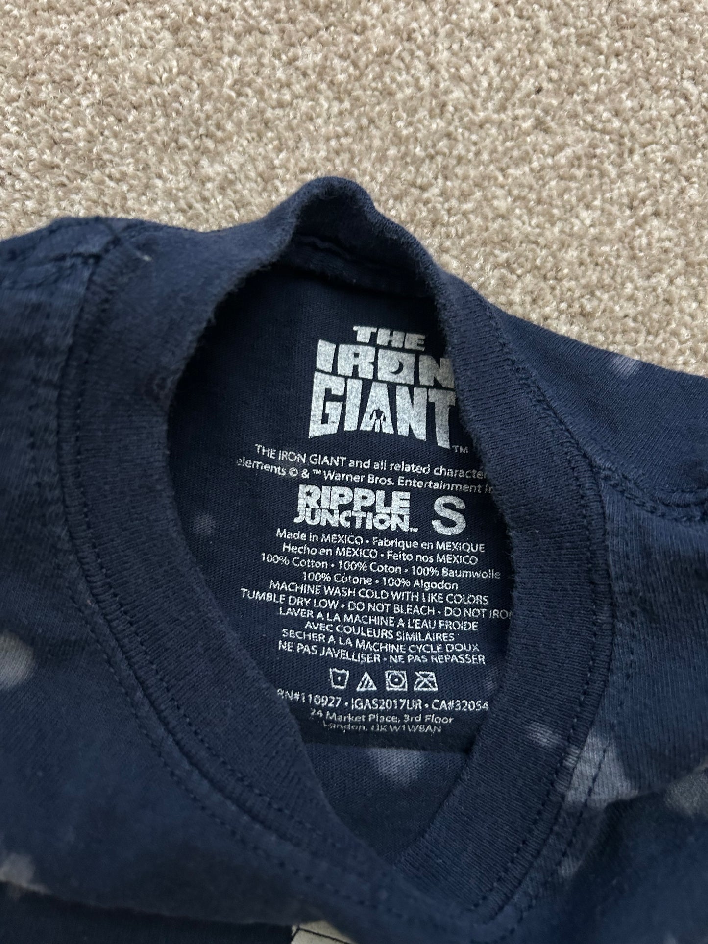 Iron Giant Dyed Tee Navy Blue Small