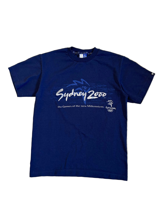 navy blue t-shirt is a vintage piece of apparel commemorating the Sydney 2000 Olympic Games Small