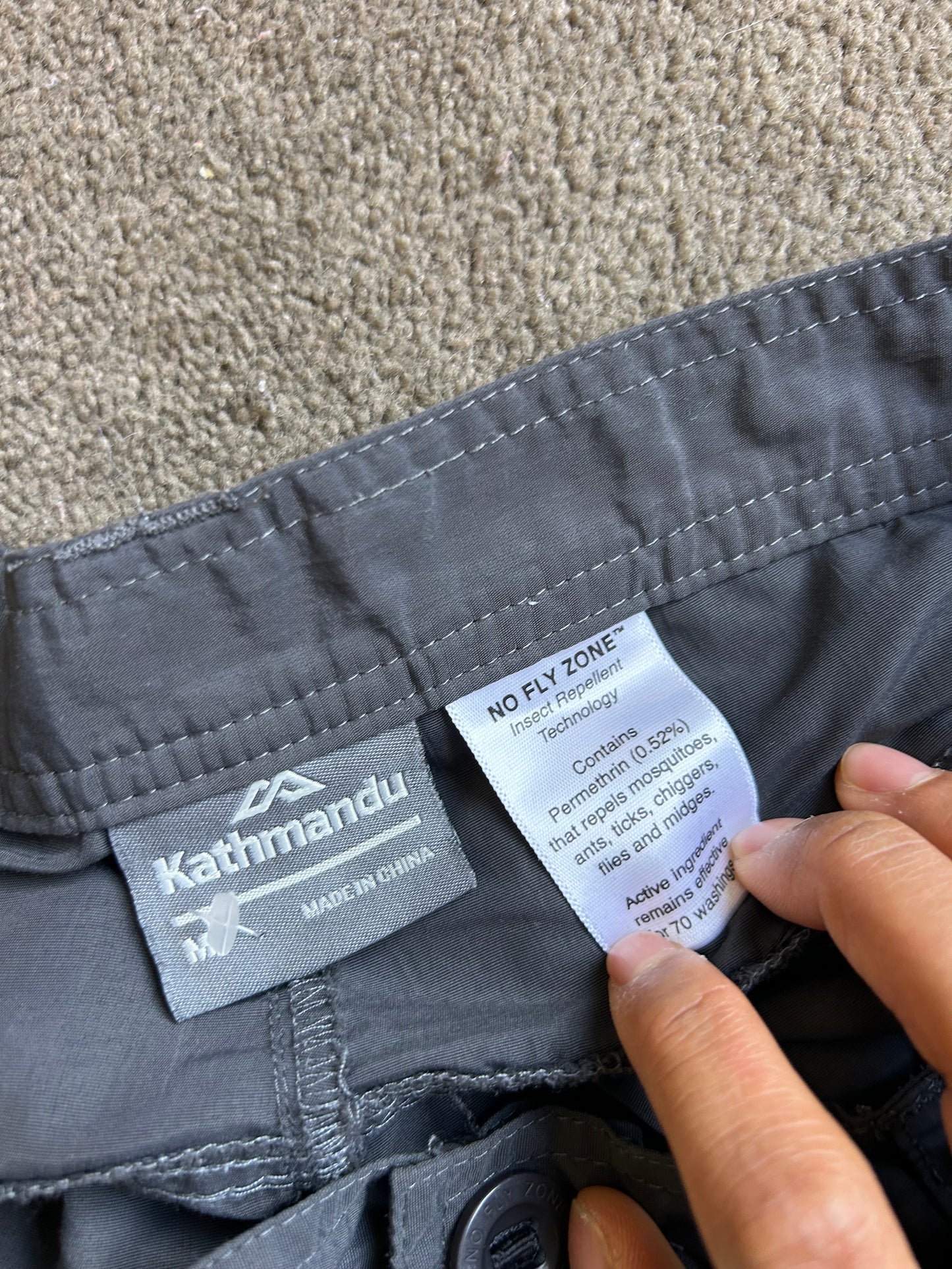 Kathmandu Men's EVRY-Day Convertible Pants in dark grey Medium 34