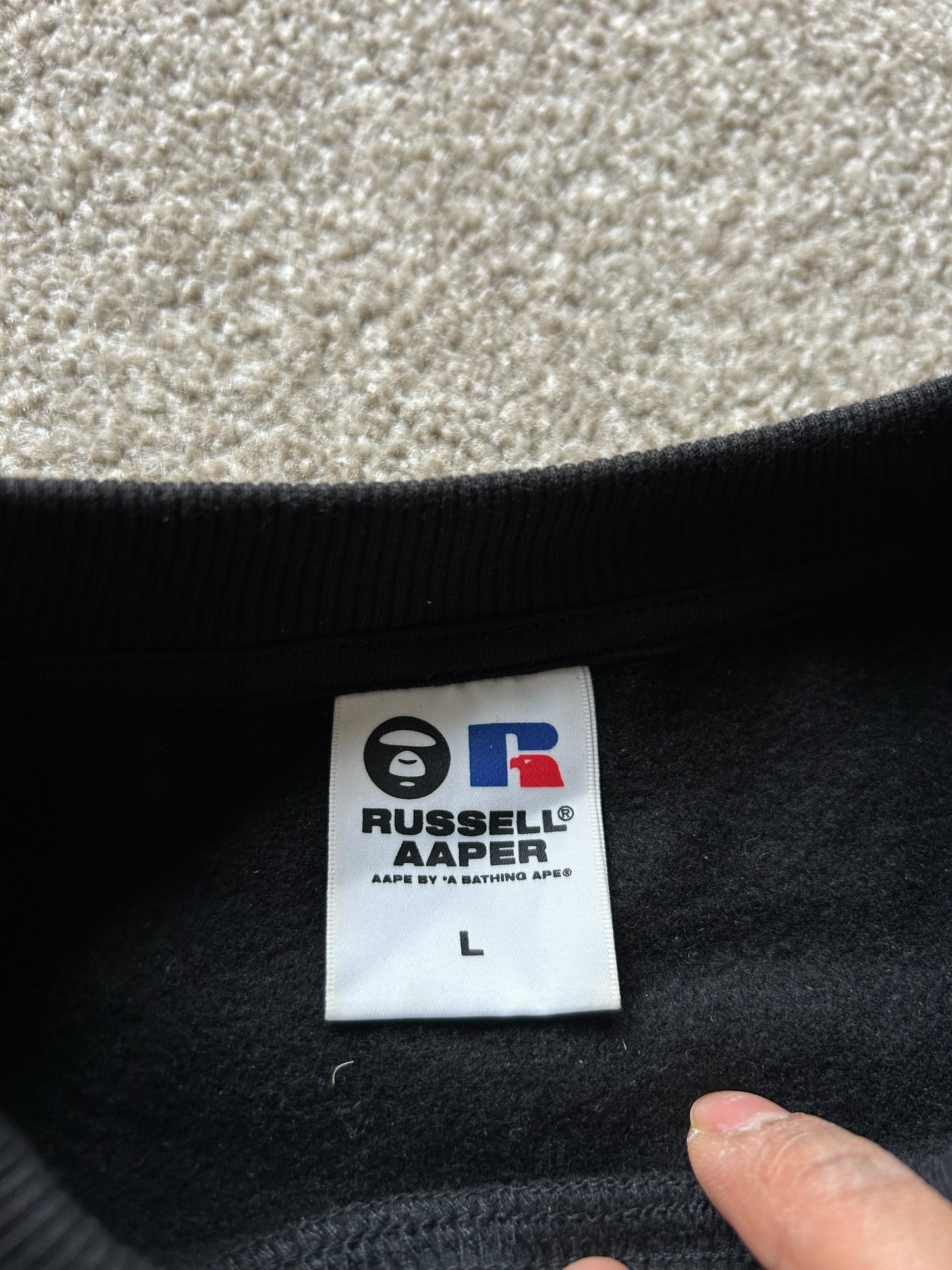 AAPE x Russel Athletic XL Grey Two tone