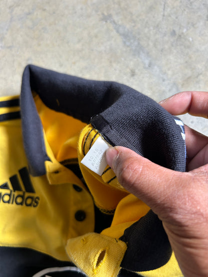 Adidas Ricoh Hurricanes rugby polo shirt Yellow 2015 Small