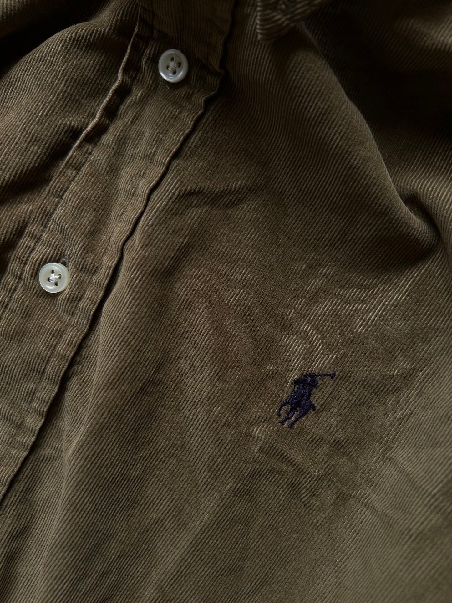 Ralph Lauren RL Faded Longsleeve Corduroy Polo Large